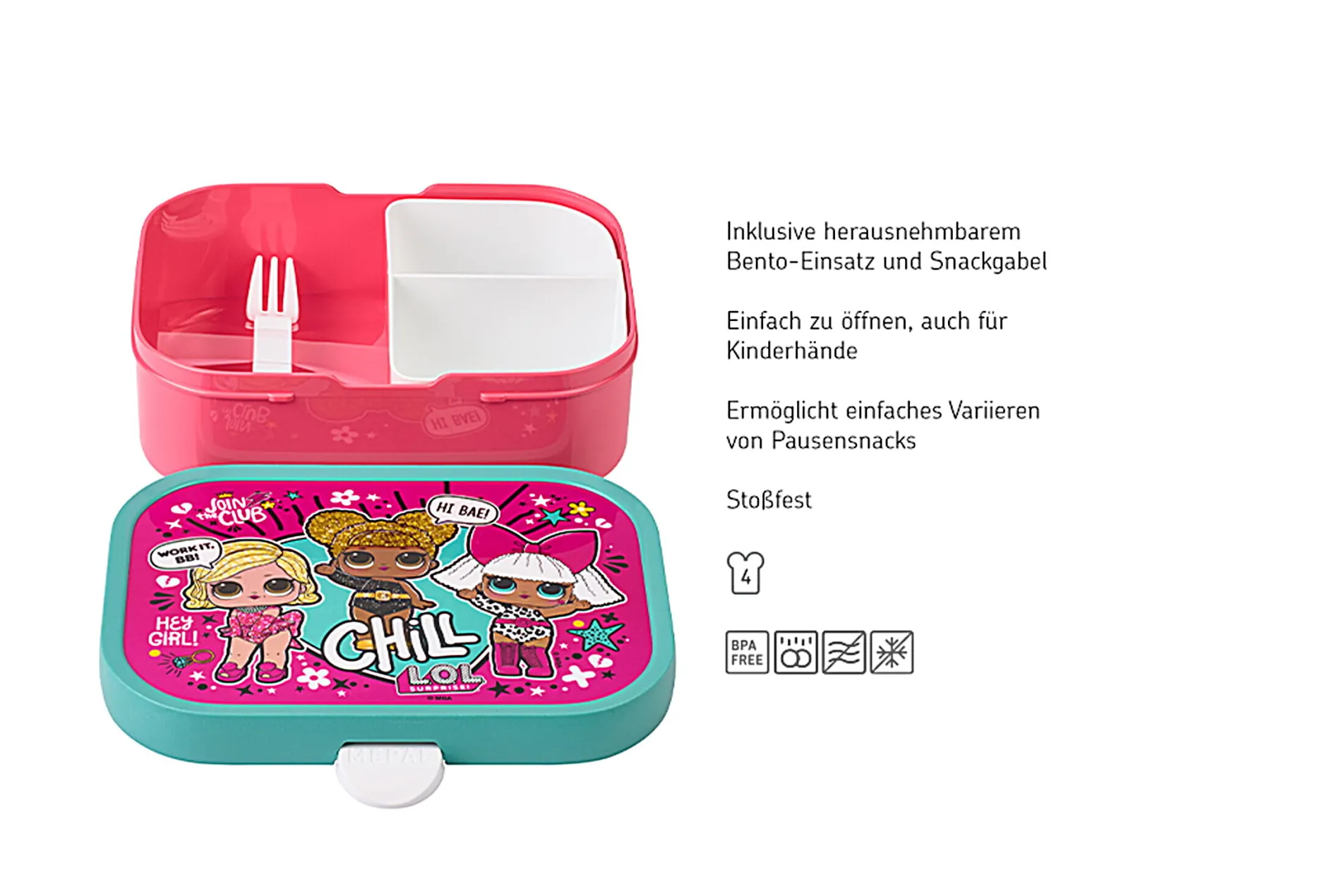 Mepal Campus Brotdose mit Bento-Einsatz und Gabel - L.O.L. Surprise LOL Surprise Best