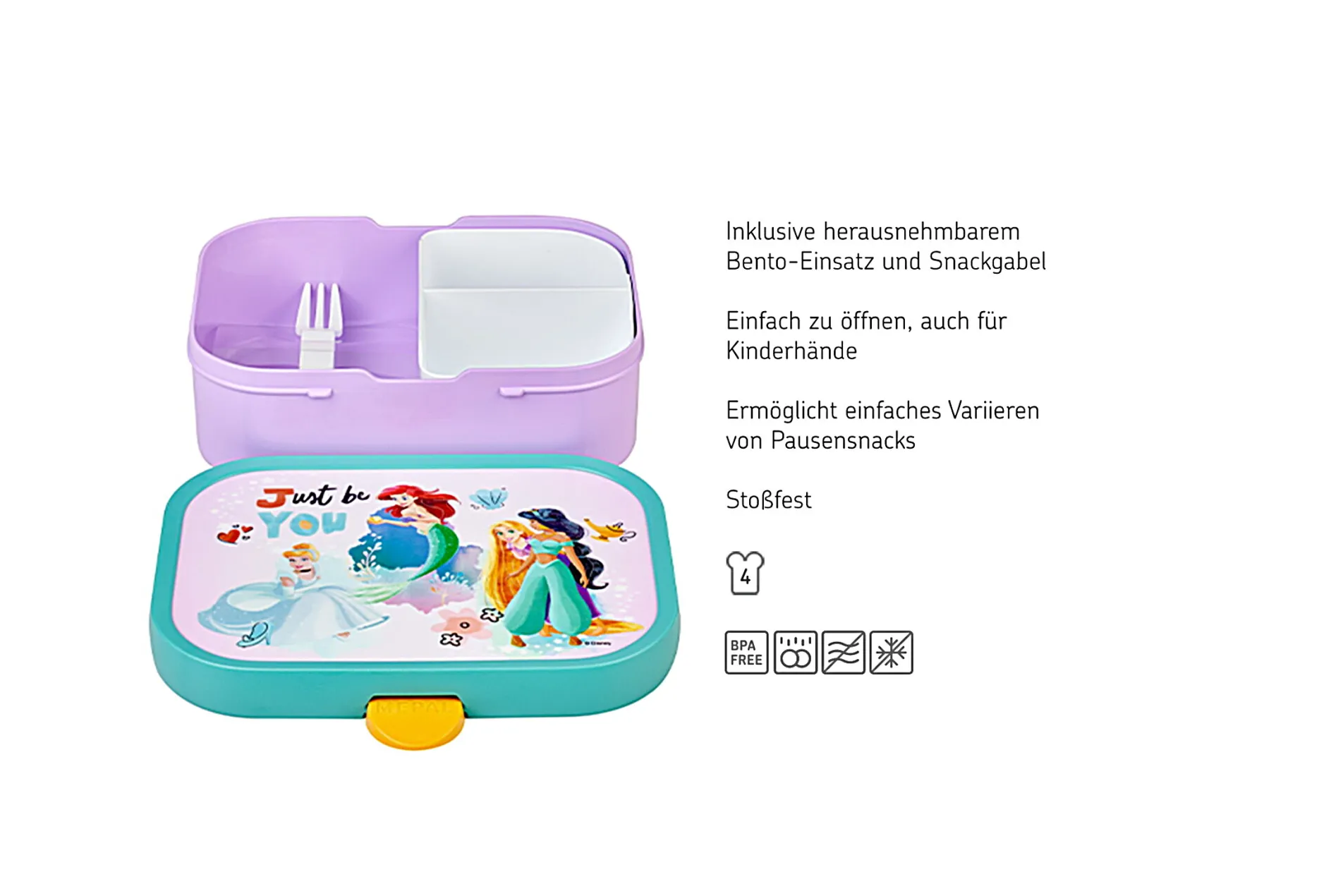 Mepal Campus Brotdose mit Bento-Einsatz und Gabel - Disney Princess Sale