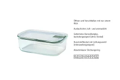 Mepal Glas Frischhaltedose EasyClip 1000 ml - Nordic sage Outlet
