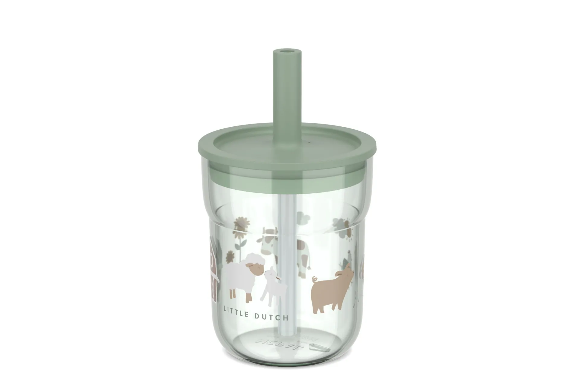 Mepal Kinder-Trinkglas Mio 250 ml mit Strohhalm - Little Farm Kleine Farm Discount