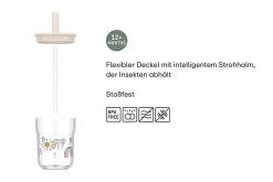 Mepal Kinder-Trinkglas Mio 250 ml mit Strohhalm - Little Farm Kleine Farm Discount