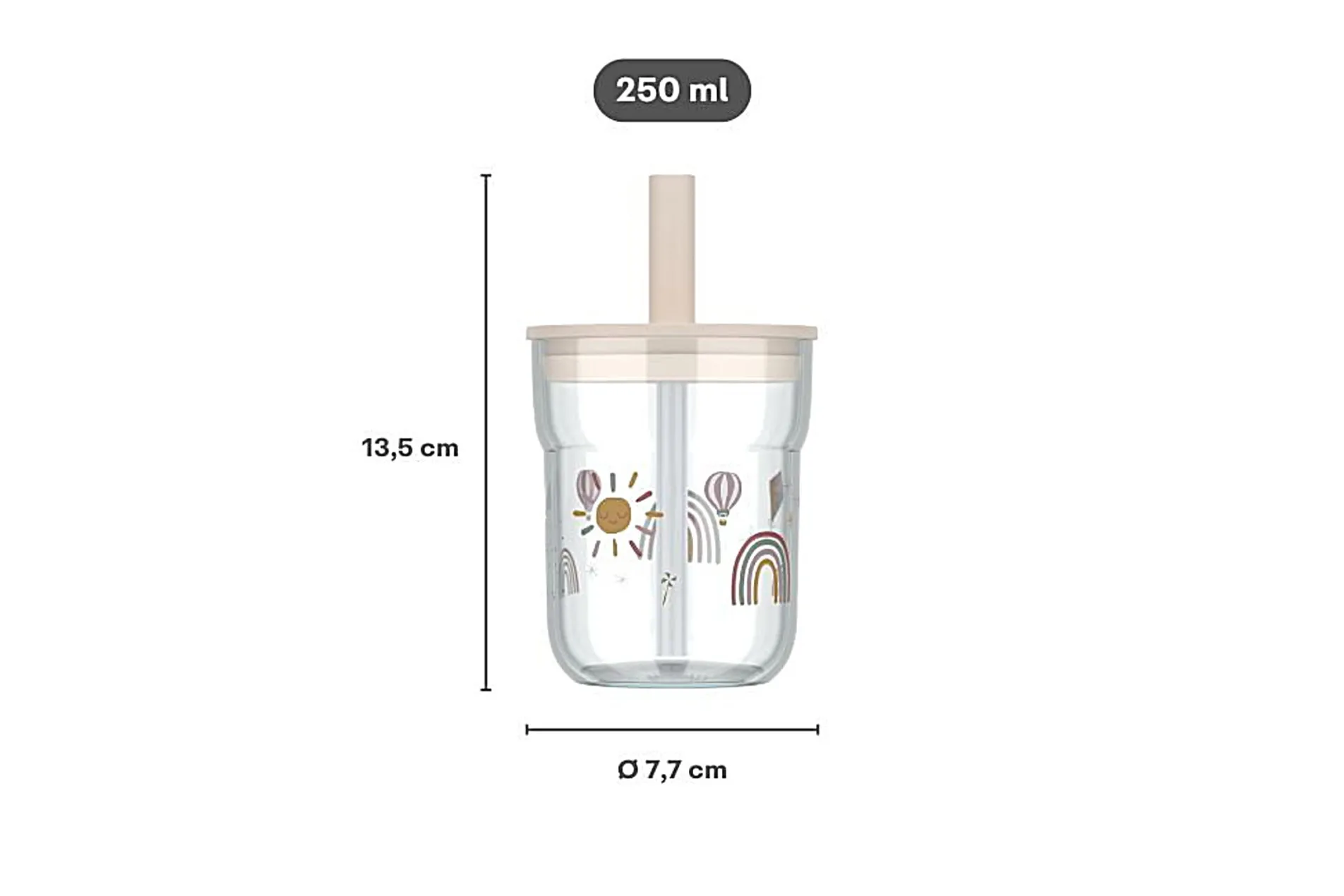 Mepal Kinder-Trinkglas Mio 250 ml mit Strohhalm - Fairy garden Sale