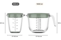 Mepal Messbecher Chef It Glas 500 ml mit Deckel - Nordic sage Hot