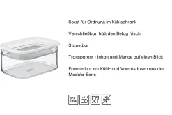 Mepal Modula Kühlschrankdose 2-teilig 2000 ml + 550 ml - weiß Wit Clearance