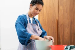 Mepal Rührschüssel Chef It 3000 ml mit Spritzdeckel - Navy Clearance