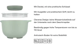 Mepal Rührschüssel Chef It 3000 ml mit Spritzdeckel - Chalk Online