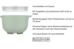 Mepal Rührschüssel Chef It 1500 ml mit Deckel - Coral Hot