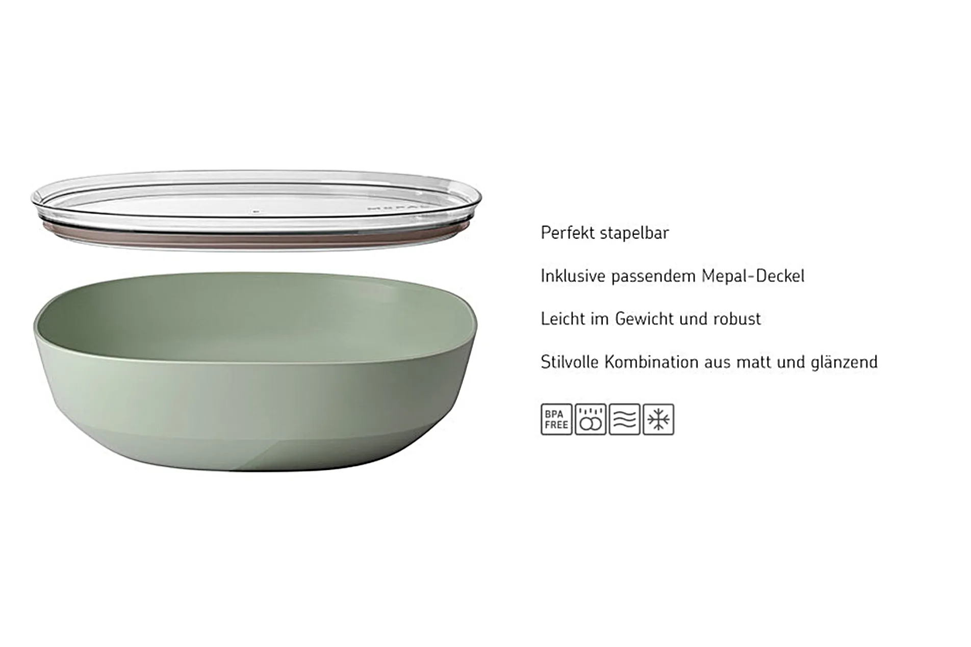 Mepal Servierschale Silueta 4.0 l mit Deckel - Nordic white Sale