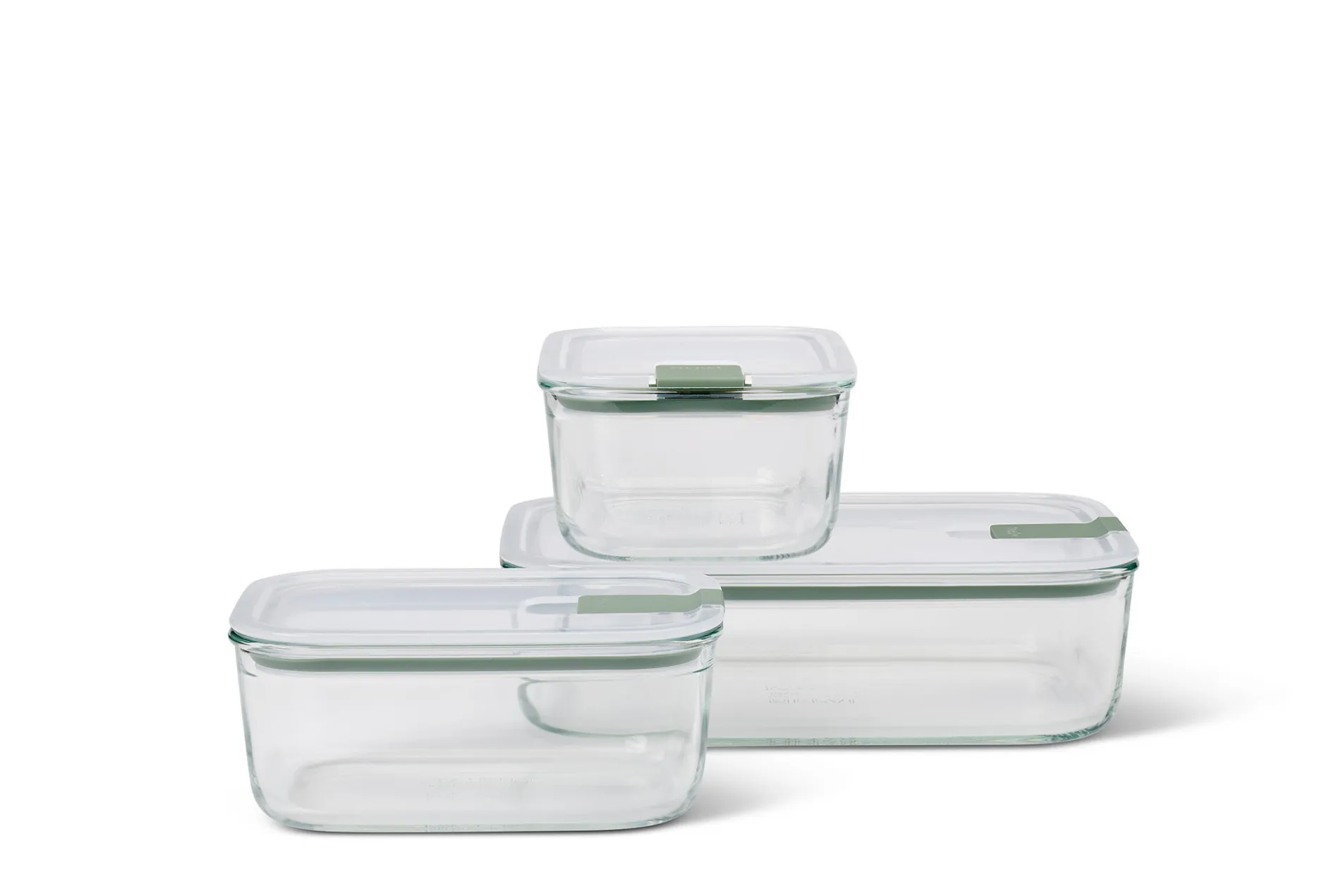 Mepal Set Glas-Frischhaltedose EasyClip 3-teilig (2x 700 ml + 1500 ml) Nordic sage Clearance