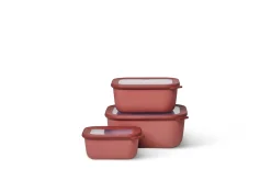 Mepal Set Multischüssel Cirqula rechteckig hoch 3-teilig (750+1500+3000 ml) - Vivid mauve Rosa Outlet