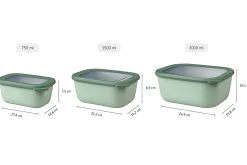 Mepal Set Multischüssel Cirqula rechteckig hoch 3-teilig (750+1500+3000 ml) - Vivid mauve Rosa Outlet