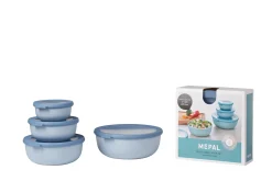 Mepal Set Multischüssel Cirqula flach, 4-teilig (350+750+1250+2250 ml) - Nordic blue Hot
