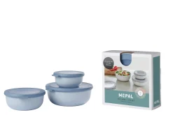 Mepal Set Multischüssel Cirqula flach, 3-teilig (350+750+1250 ml) - Nordic blue