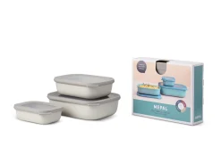 Mepal Set Multischüssel Cirqula rechteckig flach 3-teilig (500+1000+2000 ml) - Nordic white Outlet