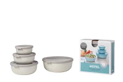 Mepal Set Multischüssel Cirqula flach, 4-teilig (350+750+1250+2250 ml) - Nordic white