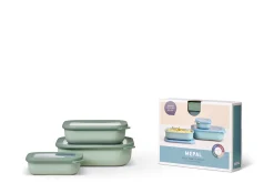 Mepal Set Multischüssel Cirqula rechteckig flach 3-teilig (500+1000+2000 ml) - Nordic sage