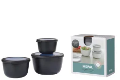 Mepal Set Multischüssel Cirqula hoch, 3-teilig (500+1000+2000 ml - Nordic black New