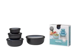 Mepal Set Multischüssel Cirqula flach, 4-teilig (350+750+1250+2250 ml) - Nordic black Outlet