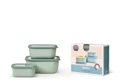 Mepal Set Multischüssel Cirqula rechteckig hoch 3-teilig (750+1500+3000 ml) - Nordic sage Clearance