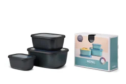 Mepal Set Multischüssel Cirqula rechteckig hoch 3-teilig (750+1500+3000 ml) - Nordic black Discount