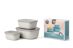 Mepal Set Multischüssel Cirqula rechteckig hoch 3-teilig (750+1500+3000 ml) - Nordic white Best
