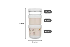 Mepal Snackbox stapelbar Mio 3-teilig - Little Dutch - Little Farm Kleine Farm Outlet