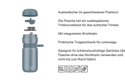 Mepal Sportflasche Flip 600 ml - Ceramic white New