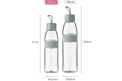 Mepal Trinkflasche Ellipse 500 ml - weiß Transparent