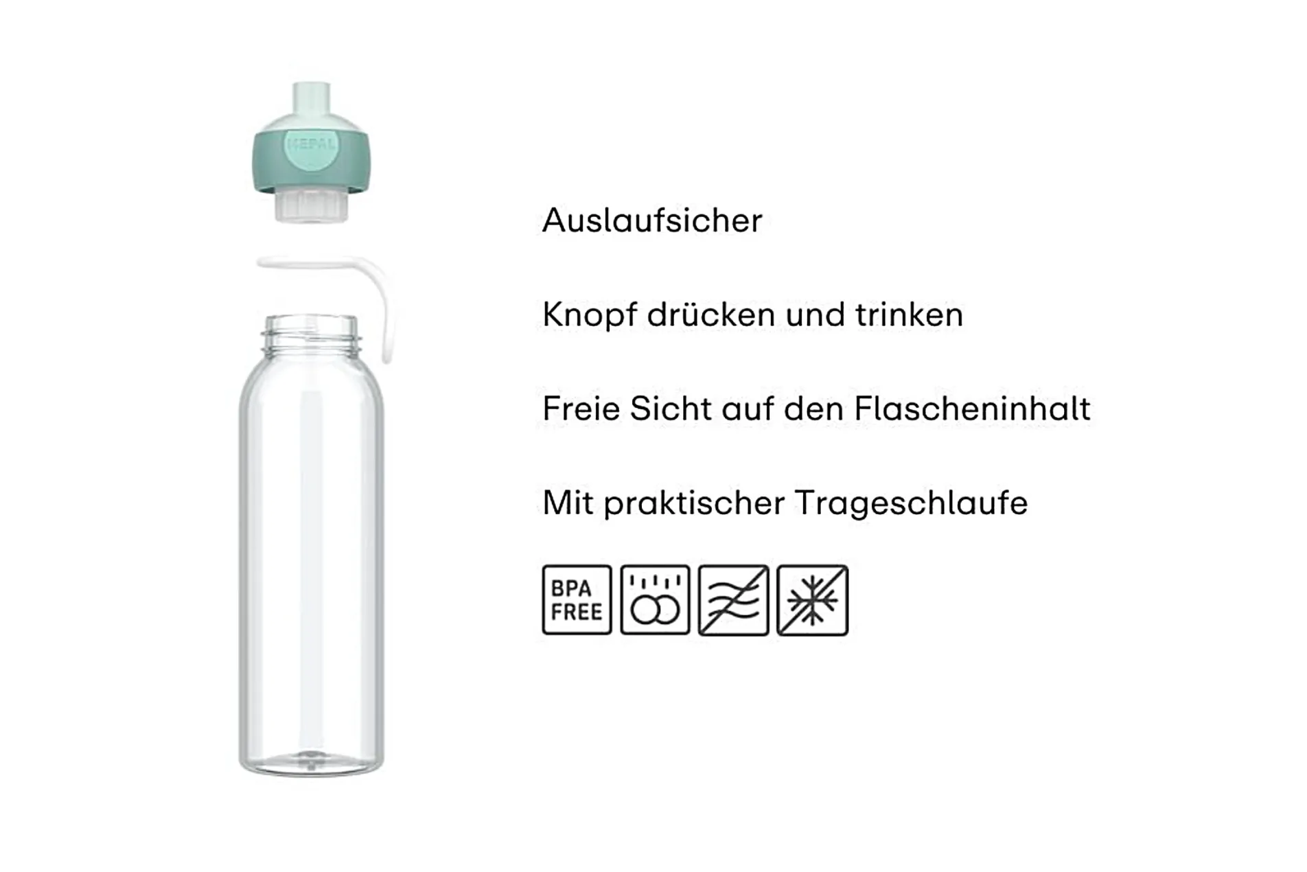 Mepal Wasserflasche Pop-Up Campus 500 ml - Cool blue